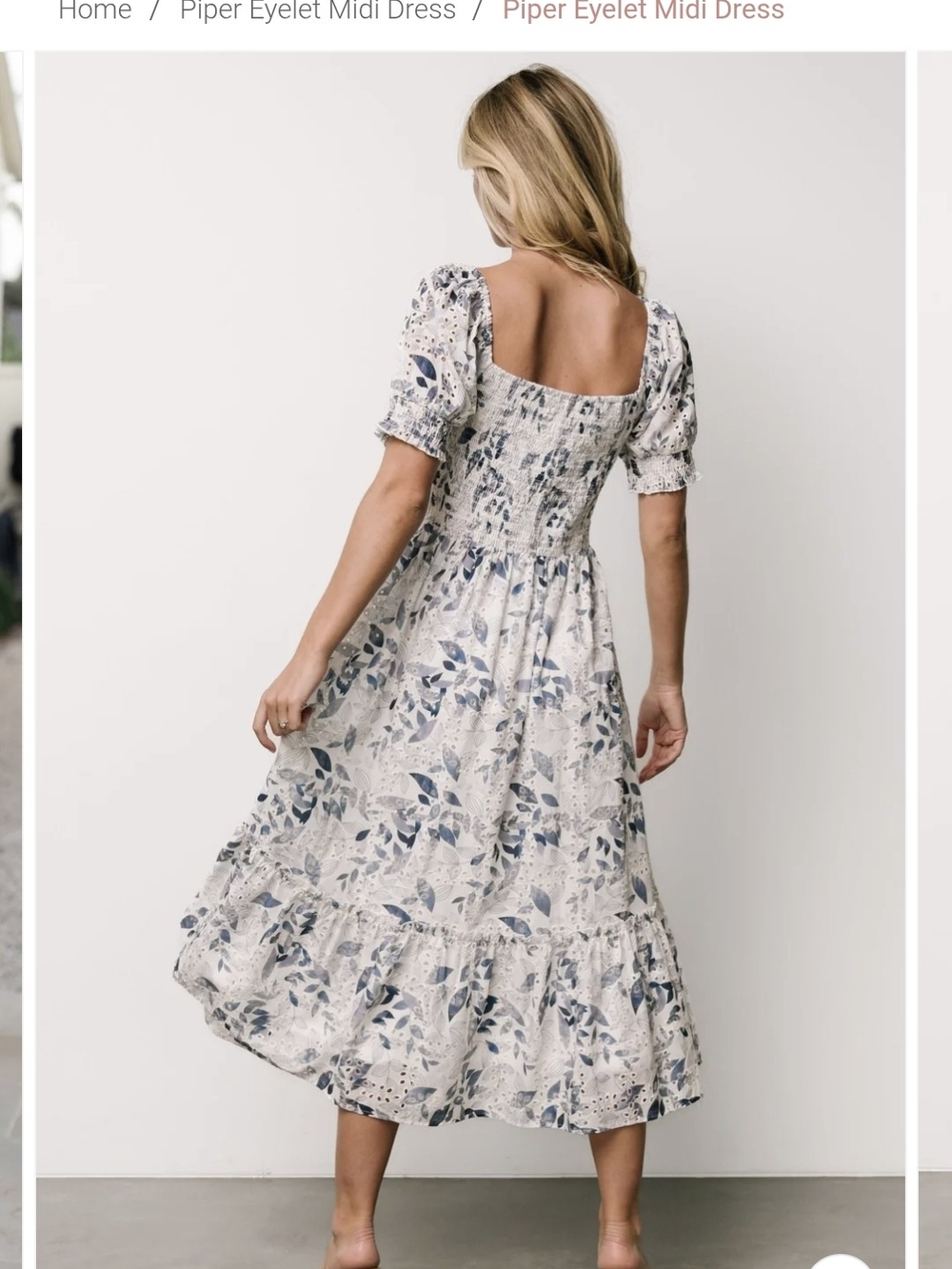 Baltic Born Piper Eyelet Midi Dress Blue And Ivory - Picture 10 of 10